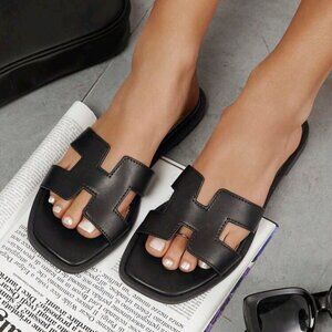 Black sandals women's size 8